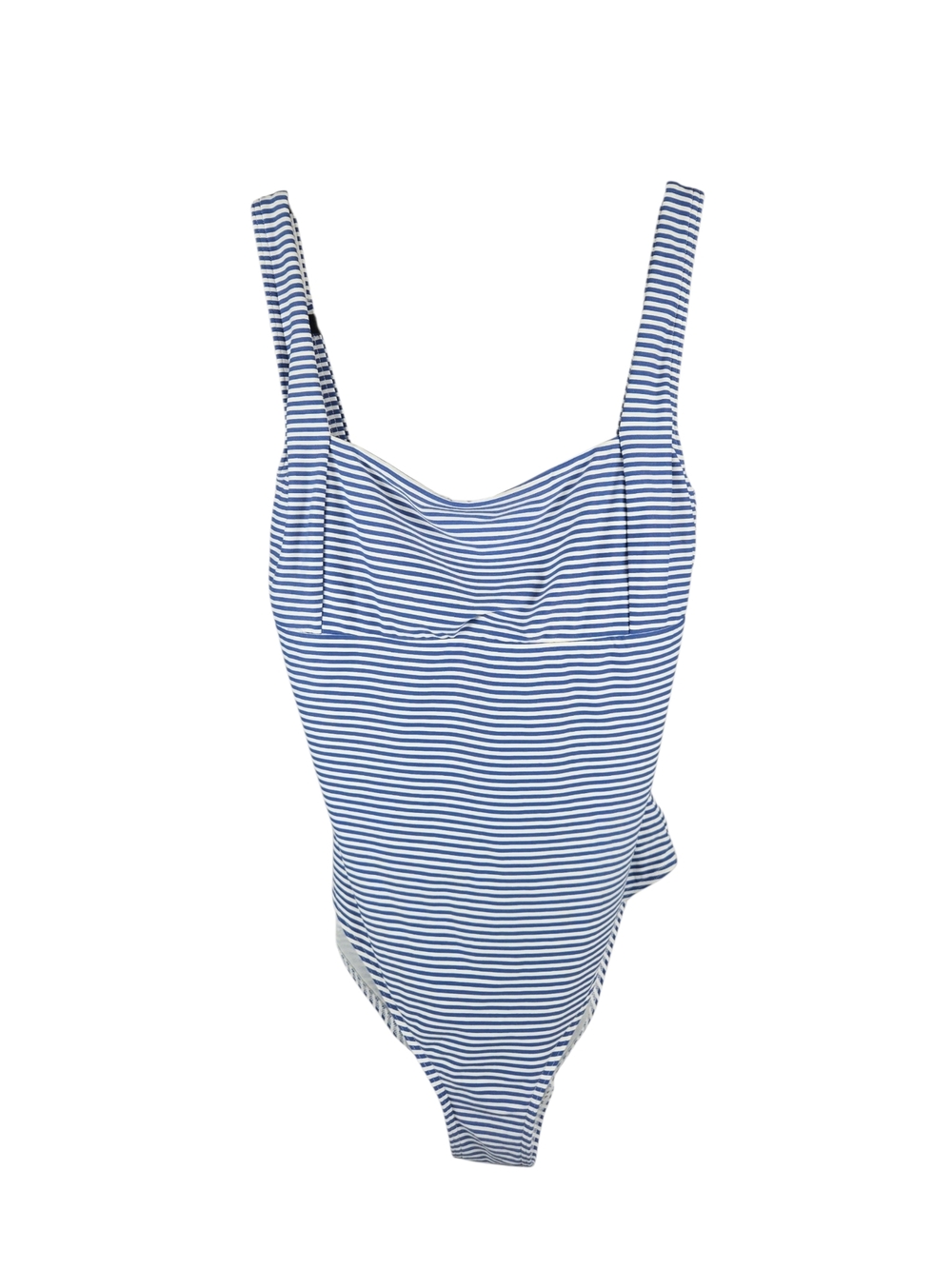 Sea Level Positano Stripe Square Neck One-Piece Swimsuit Blue Size US 10